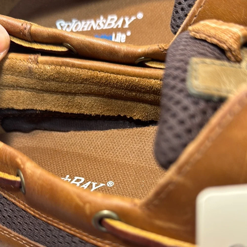 St John’s bay Brown Leather Boat Shoes men’s 13 (b147)